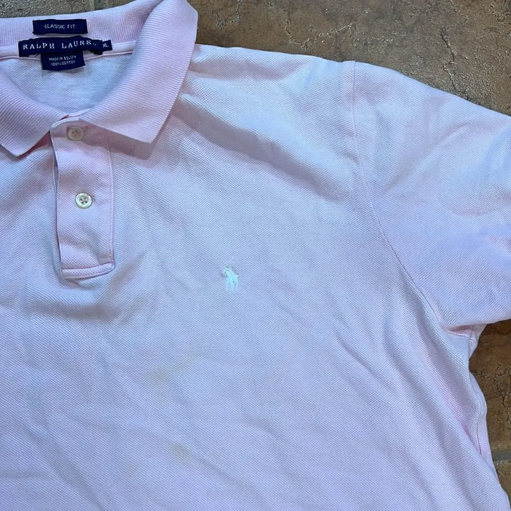 Ralph Lauren classic‎ Fit Short Sleeve Polo Shirt Pink Size XL